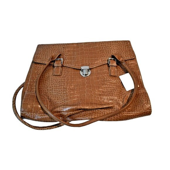 Liz Claiborne Faux Alligator Lizard Snake Purse Lots Of Pockets Magnetic Closure - Picture 1 of 5